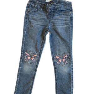 Blue Ink Jeans with Butterfly Embroidery